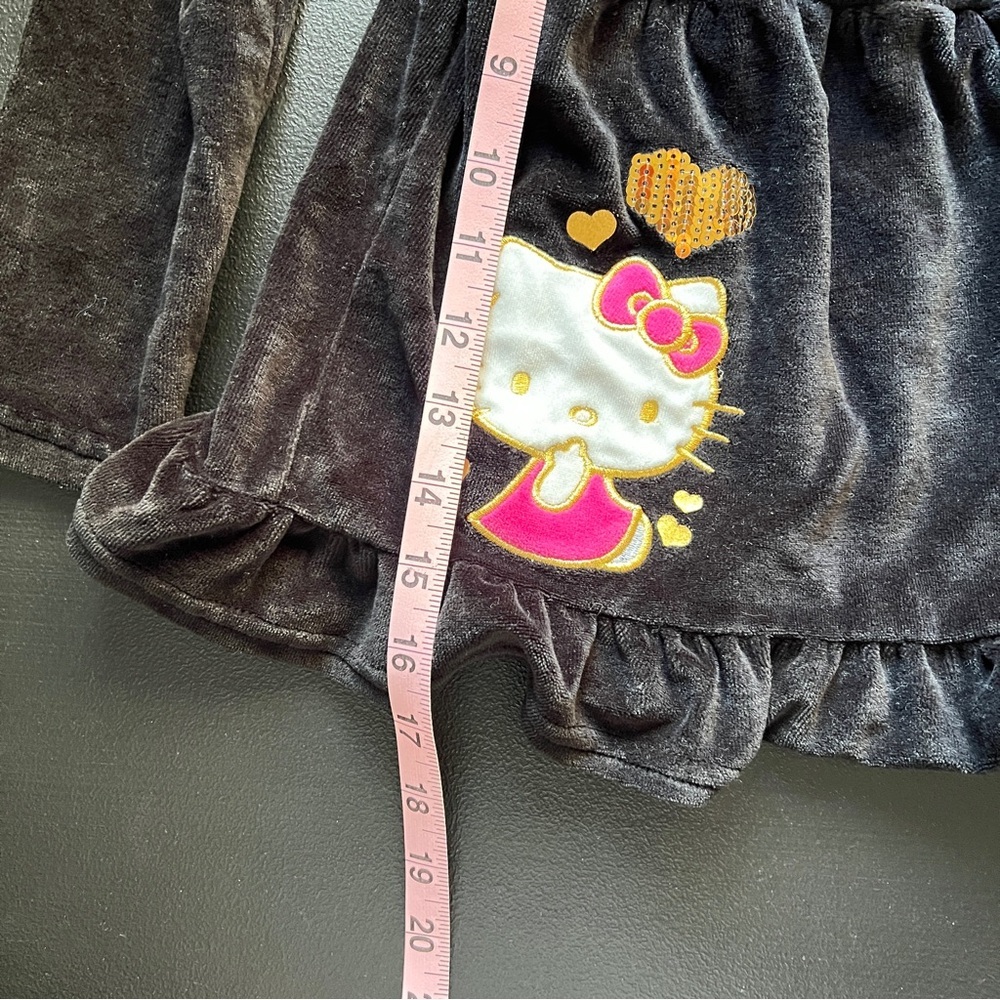 Hello Kitty Sanrio Velour Dress Black Pink Sequin Girls Size 5 Y2K Inspired - Picture 11 of 11